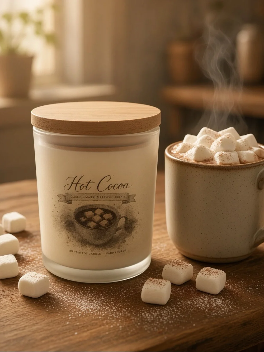 9oz Hot Cocoa Soy Candle | Hand Poured | Cocoa Marshmallow Cream